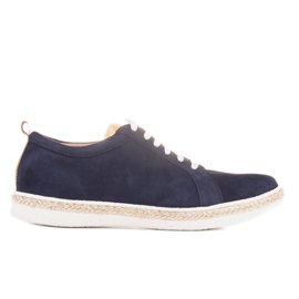 Marco Shoes Sports sneakers i naturlig ruskind marine blå