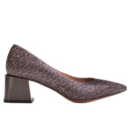 Marco Shoes Elegante pumps i præget læder grå