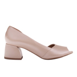 Marco Shoes Pumper med en åben side beige