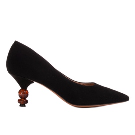 Marco Shoes Sorte pumps med ravsten