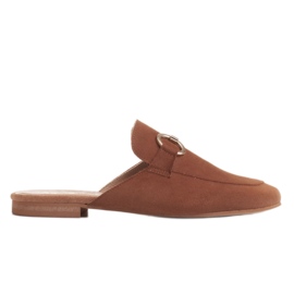 Marco Shoes Tøfler i ruskind til kvinder med et ornament brun