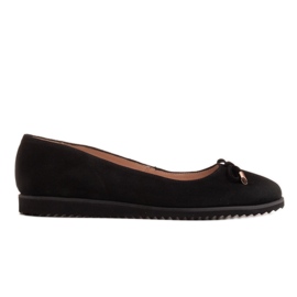 Marco Shoes Naturlige sorte ballerinaer i ruskind