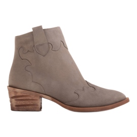 Marco Shoes Grå støvler lavet af naturlig ruskind uden isolering