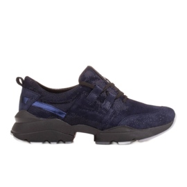 Marco Shoes Sports sneakers lavet af naturlig ruskind i høj kvalitet blå
