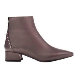 Marco Shoes Marco 1653b støvler med lave hæle i læder brun