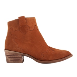 Marco Shoes Orange naturlige ruskindstøvler uden isolering
