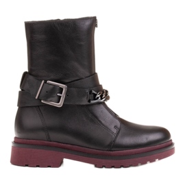 Marco Shoes Marco 1262B damestøvler med kæde, Glany sort