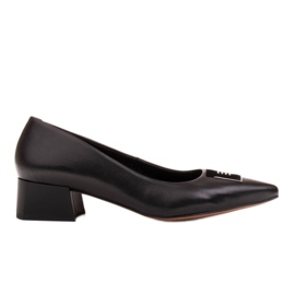 Marco Shoes Sorte pumps med lave hæle, dekoration med jetfly