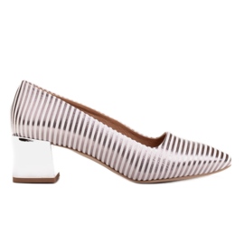 Marco Shoes Elegante pumps med en metallisk hæl sølv