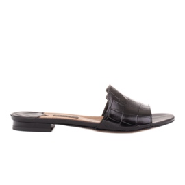 Marco Shoes Elegante kvinders sorte læder hjemmesko