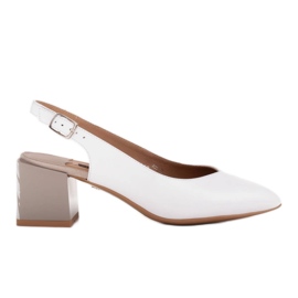 Marco Shoes Elegante damepumps med en zebrahæl hvid