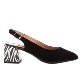 Marco Shoes Elegante damepumps med en zebrahæl sort