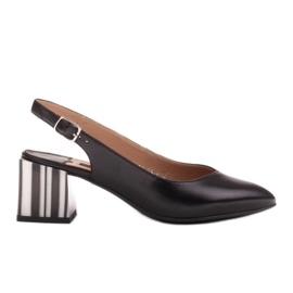 Marco Shoes Elegante damepumps med en zebrahæl sort