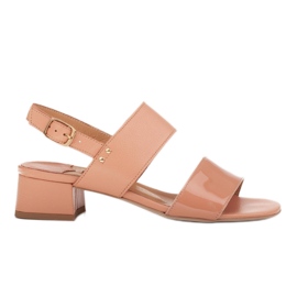 Marco Shoes Cinta sandaler med en læderbelagt hæl orange