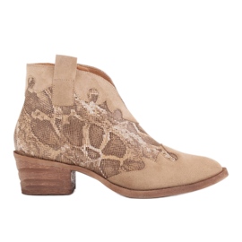 Marco Shoes Uisolerede støvler med ruskind og bølgede indsatser beige