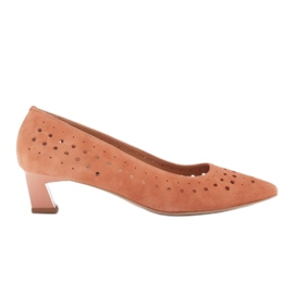 Marco Shoes Kvinders pumper med interessant perforering orange