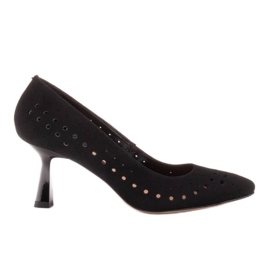 Marco Shoes Elegante pumps i sart naturligt læder sort