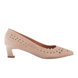Marco Shoes Kvinders pumper med interessant perforering beige