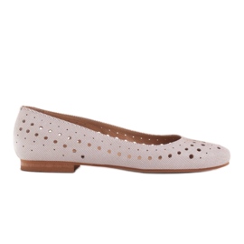Marco Shoes Kvinders ballerinaer med perforering på overdelen beige