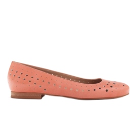 Marco Shoes Kvinders ballerinaer med perforering på overdelen rød