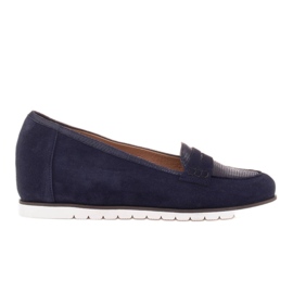 Marco Shoes Lette sko med en meget blød underside og en skjult kile marine blå