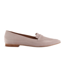 Marco Shoes Slangeskind ruskind ballerinaer beige