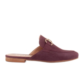 Marco Shoes Tøfler i ruskind til kvinder med et ornament rød flerfarvet