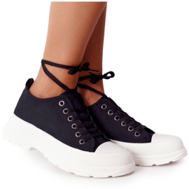 Kvinders sneakers på platformen sort rejsetid
