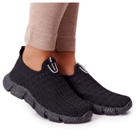 Kvinders sportssko Slip-on Black Marathon sort