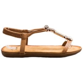 SHELOVET Elegante sandaler med elastik brun