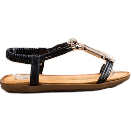 SHELOVET Elegante sandaler med elastik sort