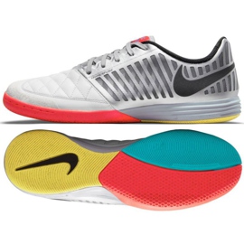 Nike Lunar Gato Ii Ic M 580456 167 fodboldsko sort, hvid, grå / sølv hvid