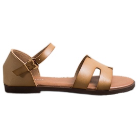 Ideal Shoes Klassiske sandaler lavet af økolæder brun