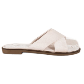 Ideal Shoes Elegante ruskindstøfler beige