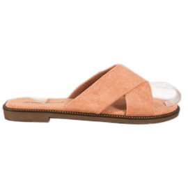 Ideal Shoes Elegante ruskindstøfler orange