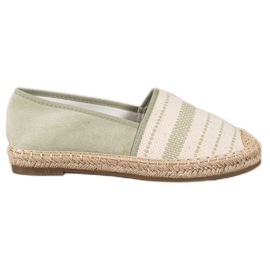 Ideal Shoes Espadriller med mønster grøn