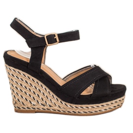 SHELOVET Elegante sandaler på en kile sort