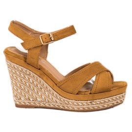 SHELOVET Elegante sandaler på en kile brun