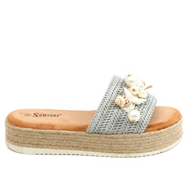 Blå espadriller med skaller CK117P Blå