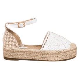 Sixth Sense Espadriller med blonderindsats hvid