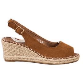 SHELOVET Casual wedge sandaler brun