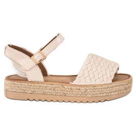 SHELOVET Flettede Espadrilles -sandaler beige