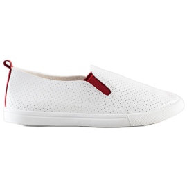 Sun Color Slipons med rød indsats hvid