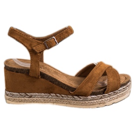 SHELOVET Kile sandaler med ruskind brun