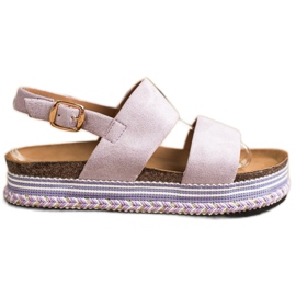 Ideal Shoes Sandaler i ruskind på platformen violet