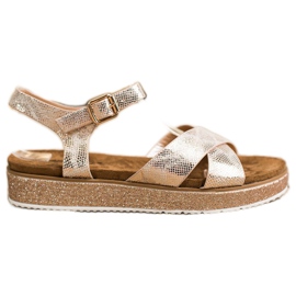 Bestelle Sandaler på glitterplatformen gylden