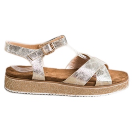 Bestelle Sandaler på glitterplatformen gylden