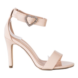 Diamantique Sandaler På En Høj Hæl Med Ornament beige