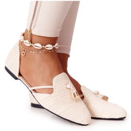 Ballerina Spitz med flettet line Lu Boo Beige