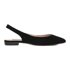 Suede Ballerinas I Spitz Black Daisy sort